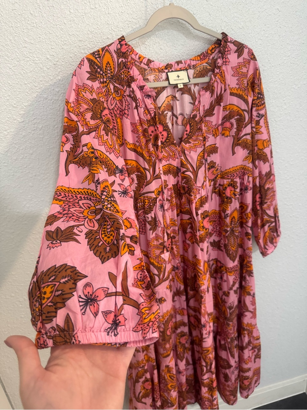 Tuckernuck Sunset Chintz Long-Sleeve Salty Paloma Paisley Caftan Dress